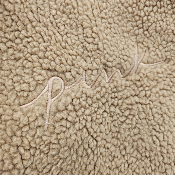 PINK Plush‎ Fleece Sherpa Brown TOTE BAG Snap Closure Victoria secrets bag purse - Picture 3 of 12